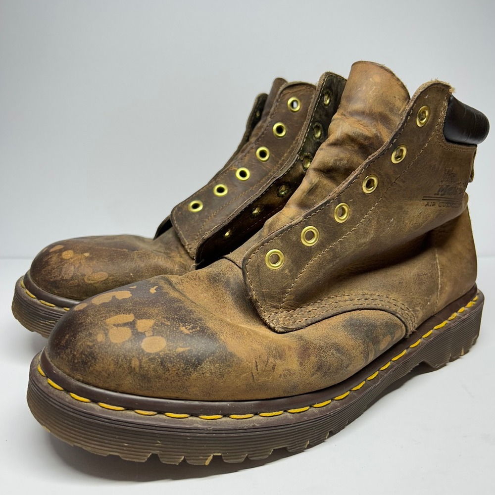Dr Martens 939 Ankle Boots Brown Leather Mens Size 10 Made in England Vintage